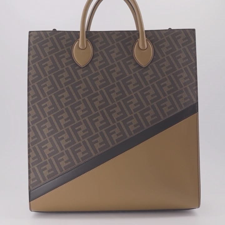 Tote bags Vertical shopping bag Fendi Brown Man