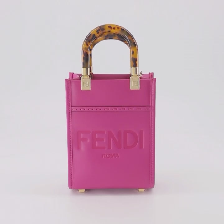 Borse tote Sac Shopping Sunshine Fendi Rosa Femme