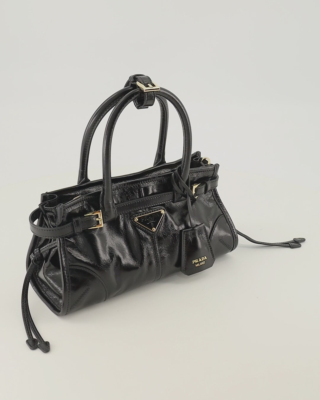 Sacs à main et épaule Mini sac Bonnie en cuir noir Prada Noir Femme