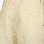 Shorts Linen Shorts Fendi Yellow Homme