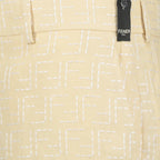 Shorts Linen Shorts Fendi Yellow Homme