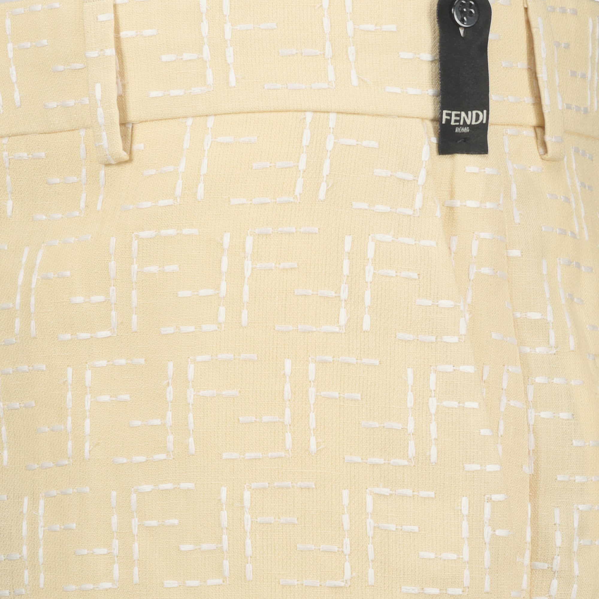 Shorts Short en lin Fendi Jaune Homme