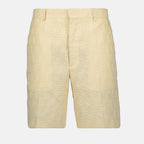 Shorts Linen Shorts Fendi Yellow Homme