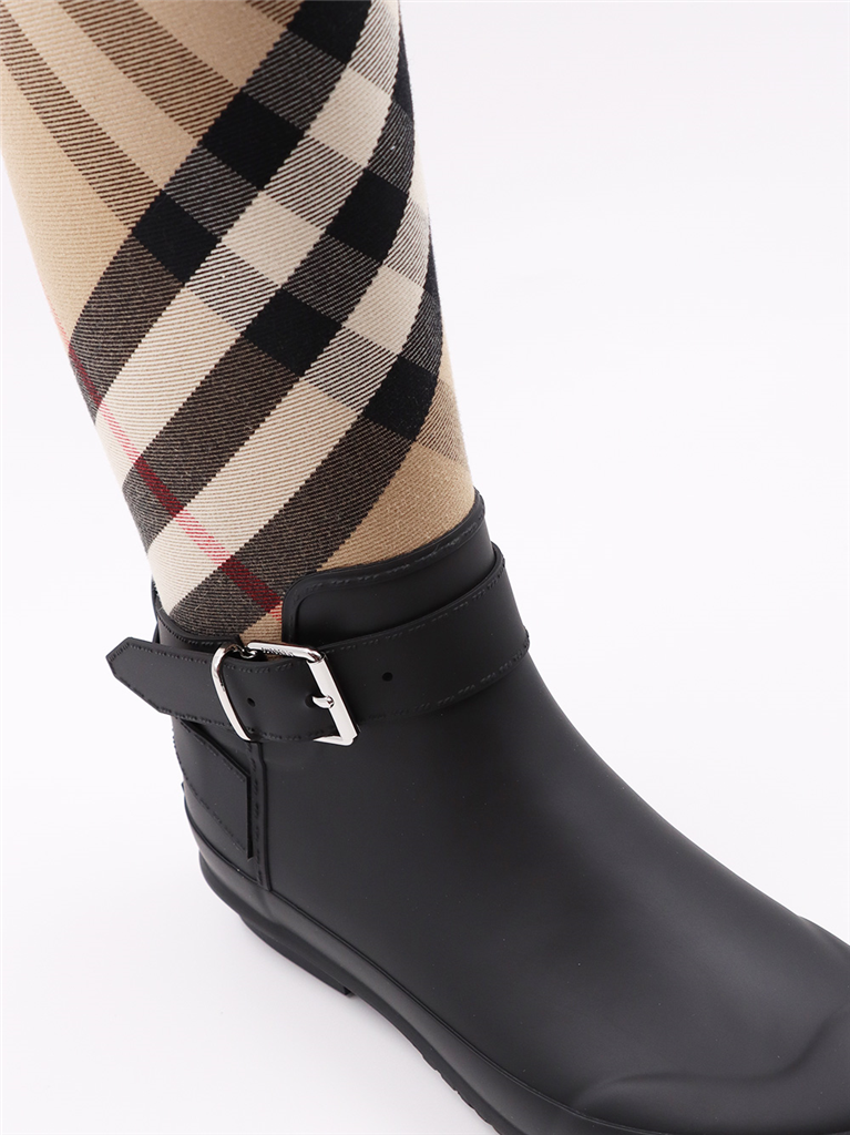 Bottes Combat écossaises Unisex - Tartan Jaune - Simili Cuir - Neuves