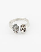 Jewelry Double Skull Ring Alexander McQueen Silver Man