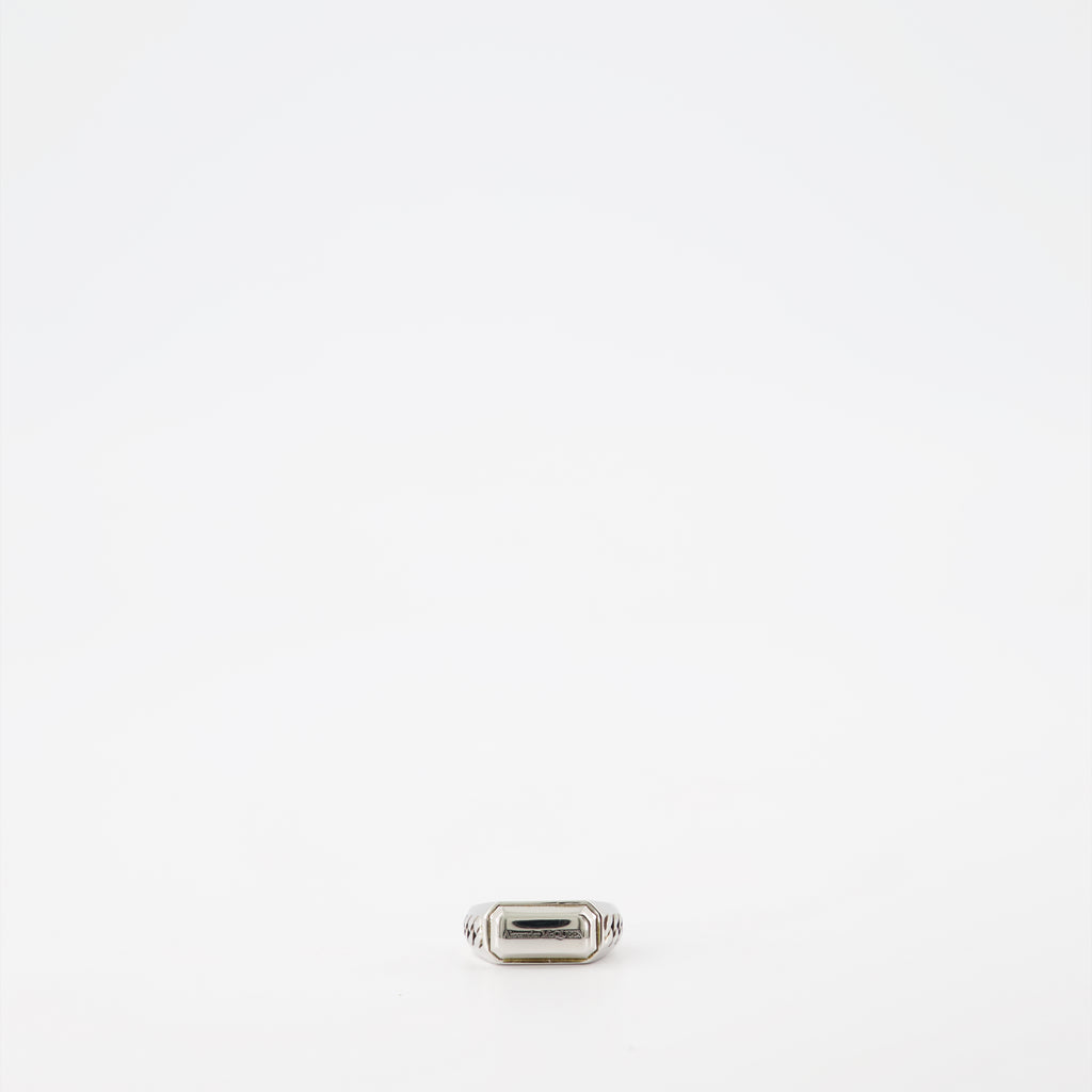 Bague gravée argentée