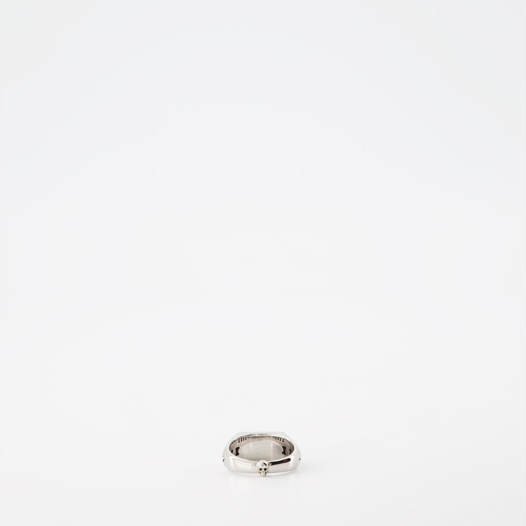 Bague gravée argentée