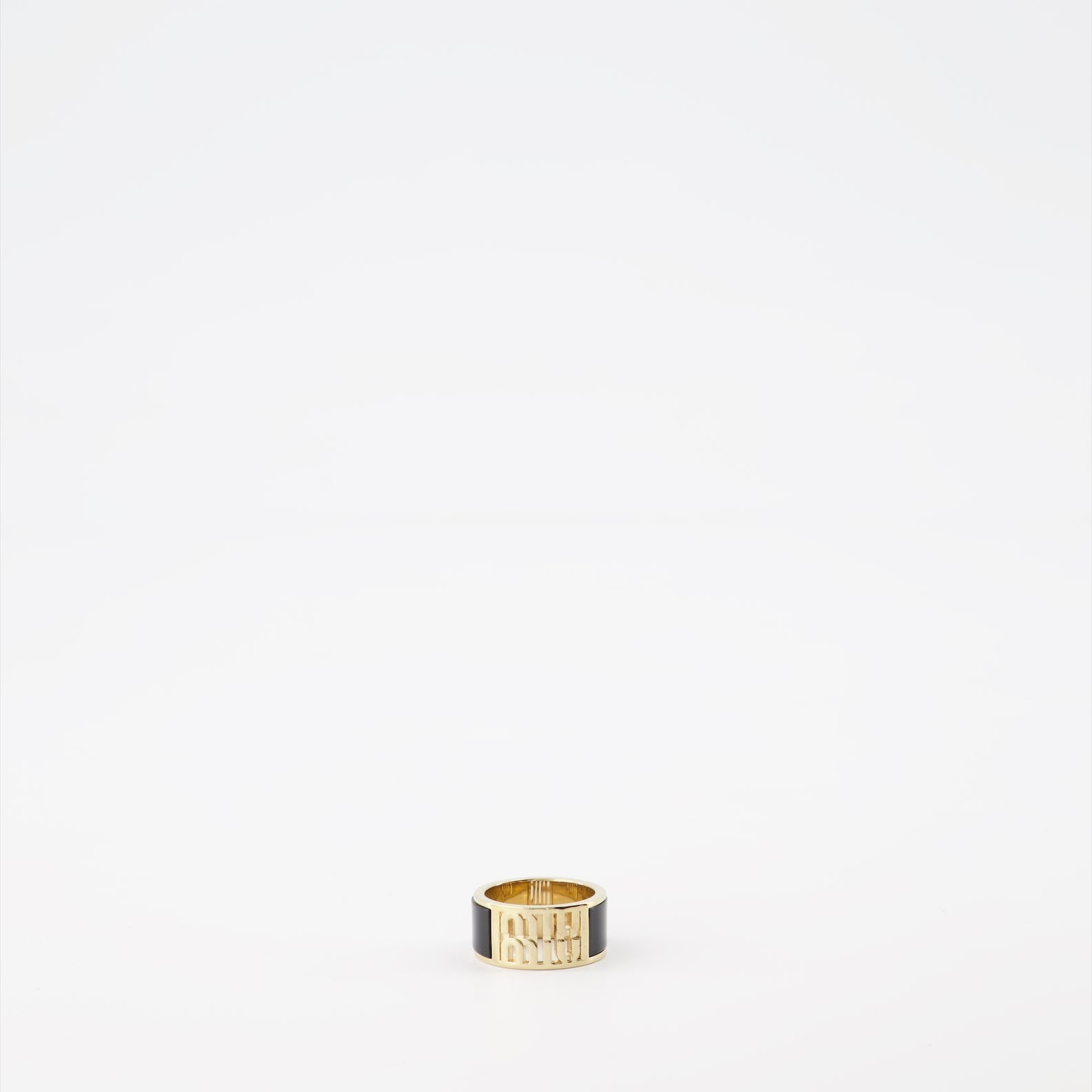 Bijoux Bague à logo Miu Miu Noir Femme