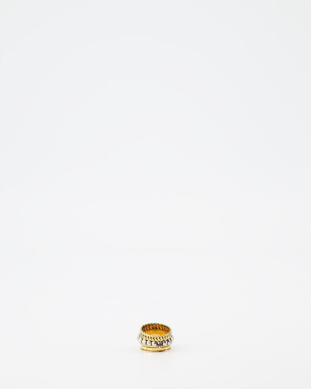 Bijoux Bague Punk Alexander McQueen Doré Femme