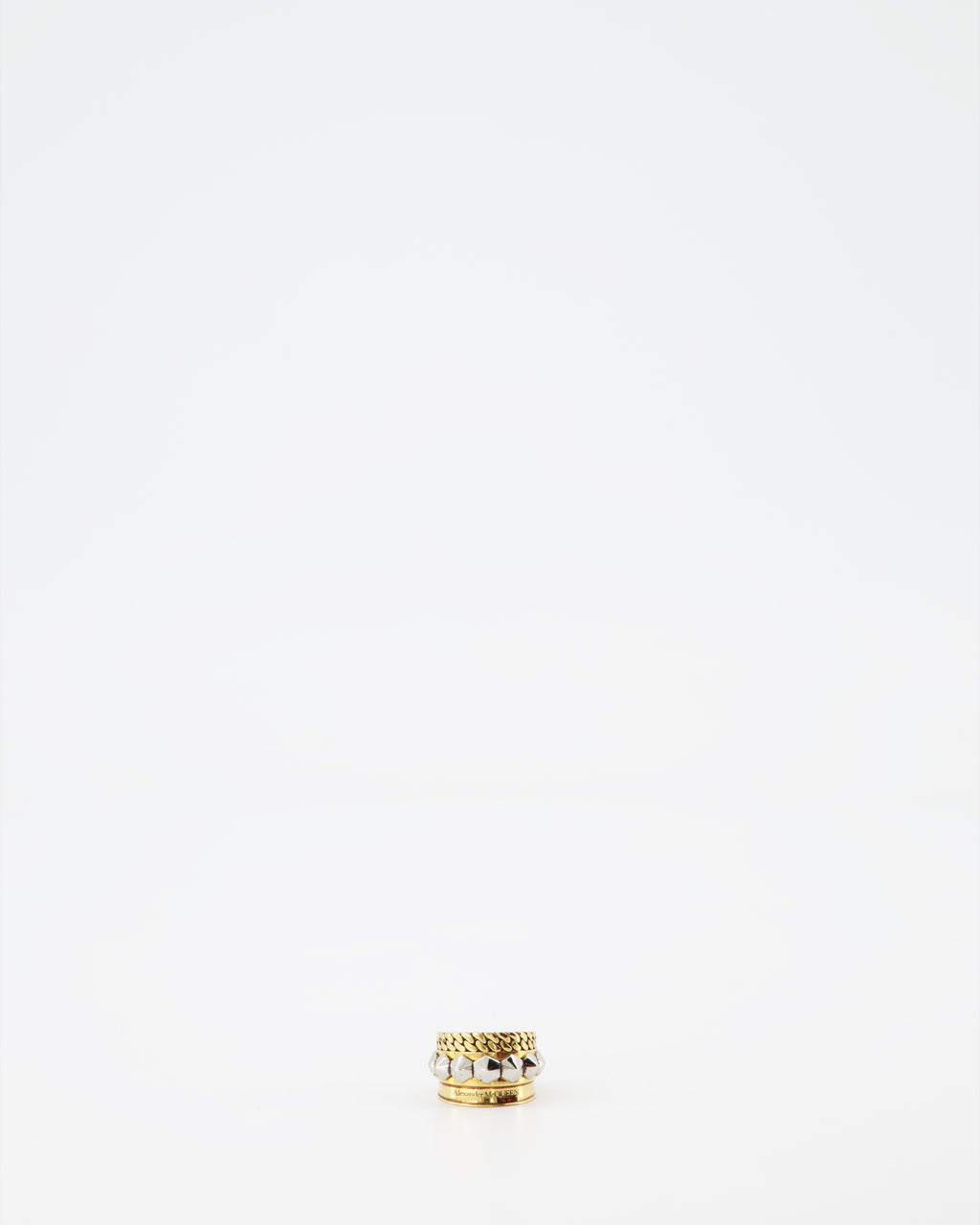 Bijoux Bague Punk Alexander McQueen Doré Femme