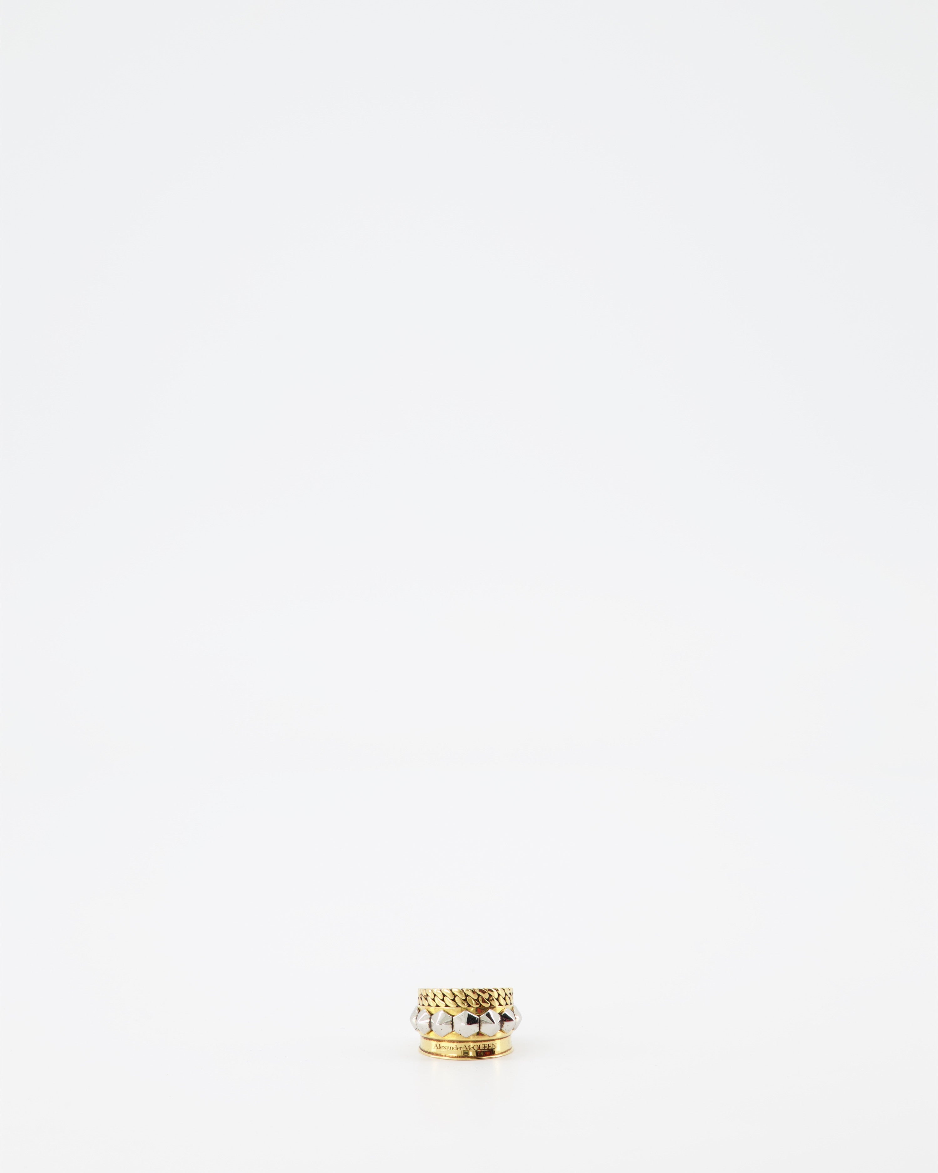 Bijoux Bague Punk Alexander McQueen Doré Femme