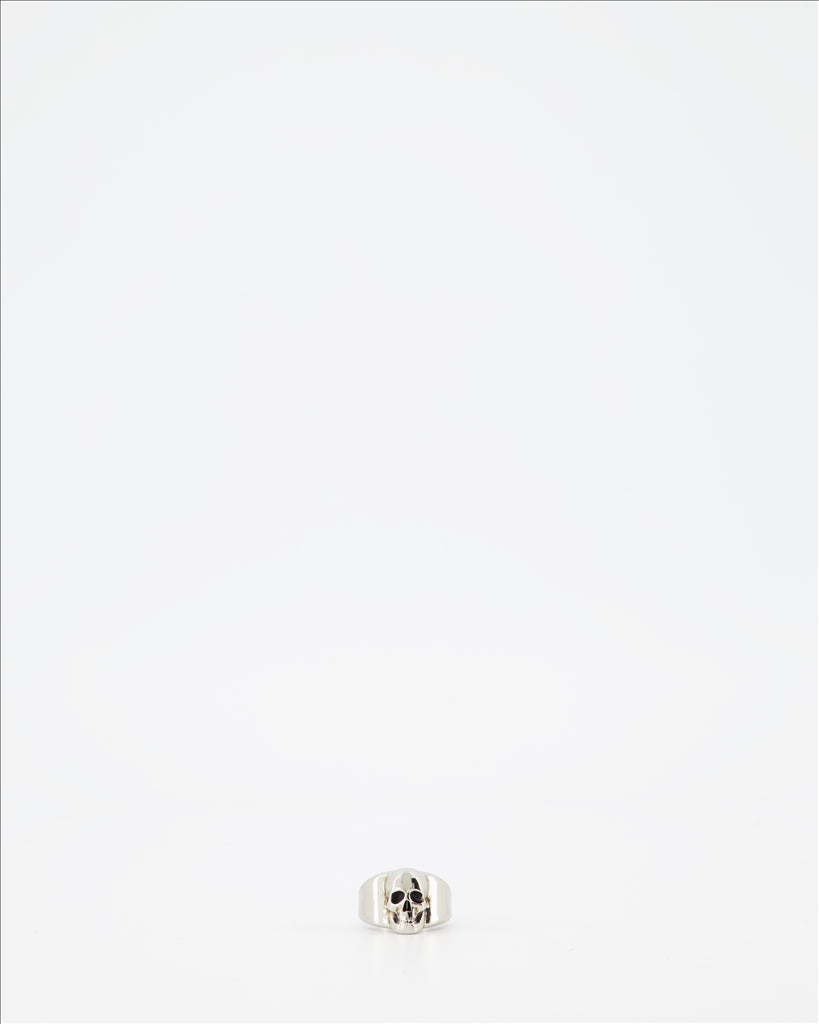 Bijoux Bague Skull Alexander McQueen Argenté Homme