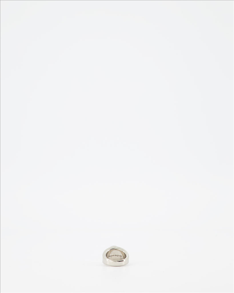 Bijoux Bague Skull Alexander McQueen Argenté Homme