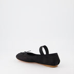 플랫 슈즈 Ballerines en soie Miu Miu 검은색 Femme