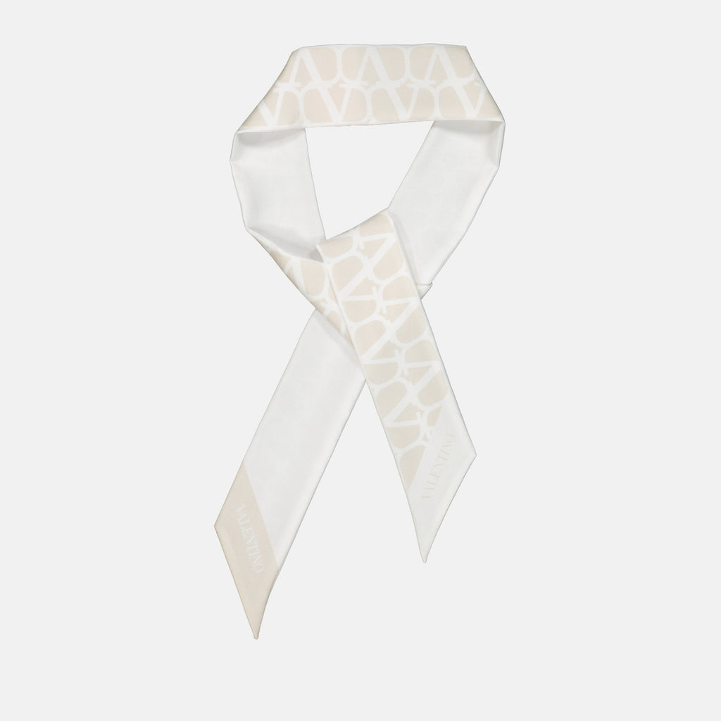 Lenços e luvas Bandeau VLogo en soie Valentino Garavani Bege Femme