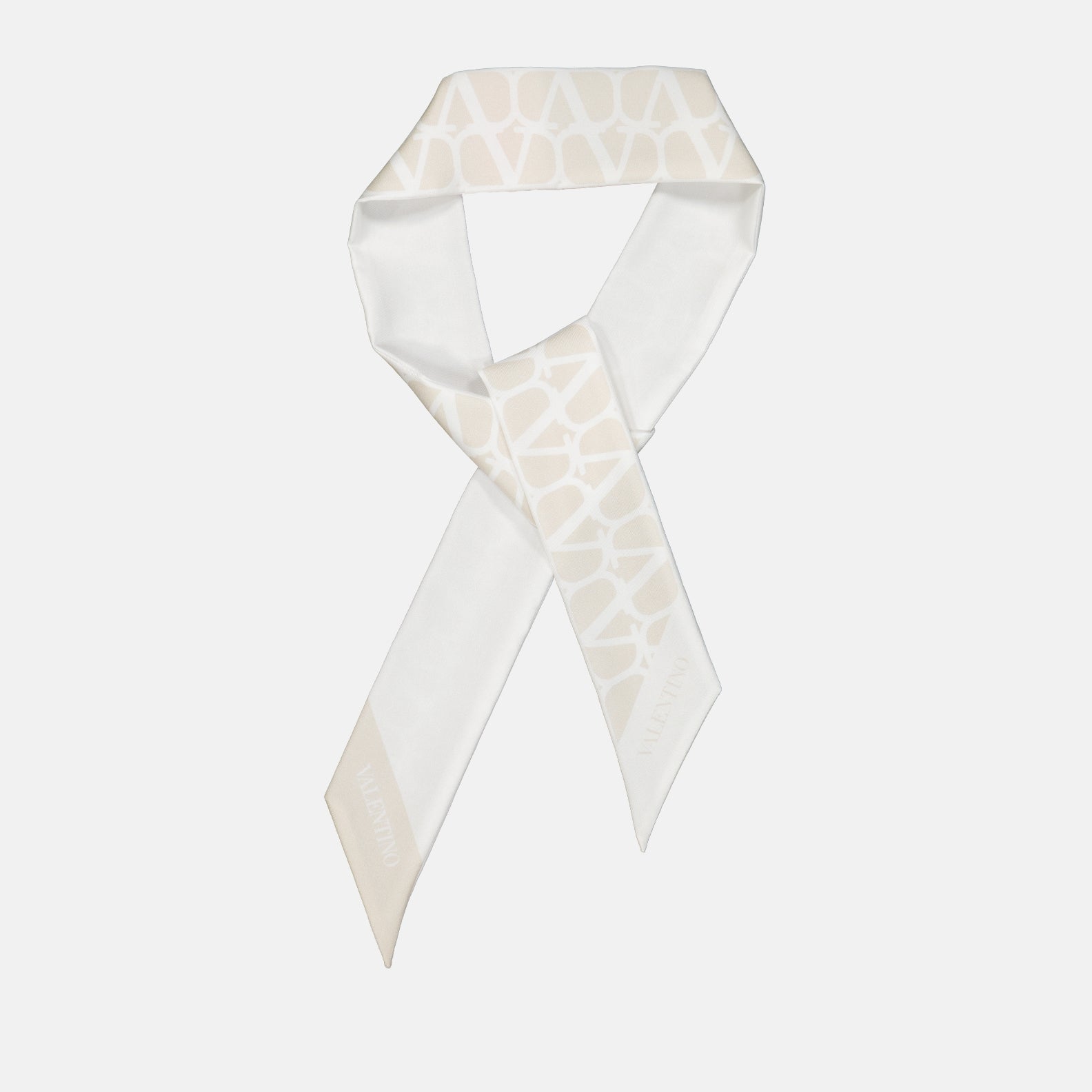 Lenços e luvas Bandeau VLogo en soie Valentino Garavani Bege Femme