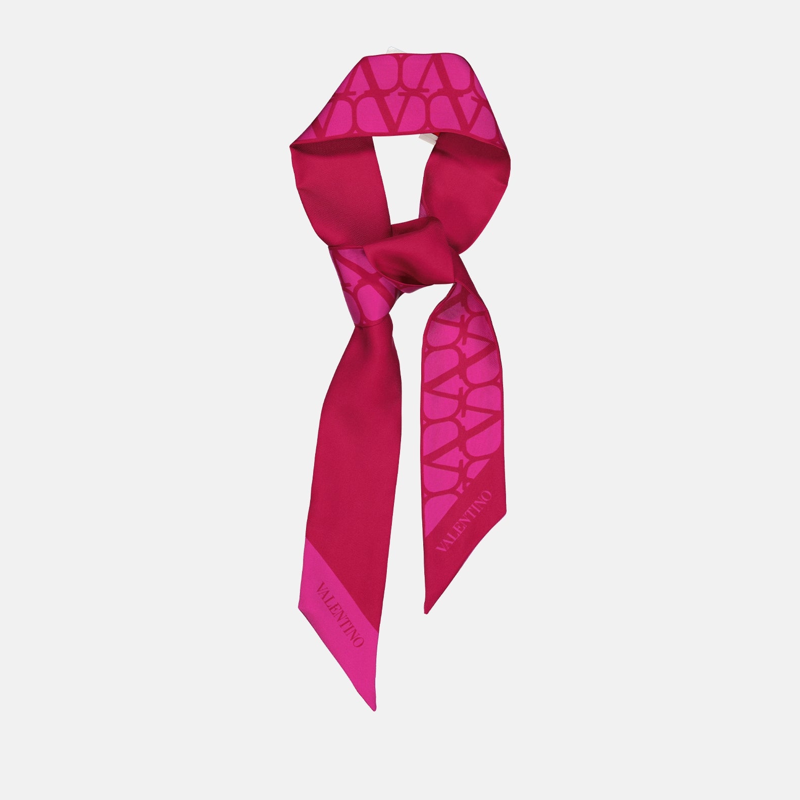 Lenços e luvas Bandeau VLogo en soie Valentino Garavani Rosa Femme