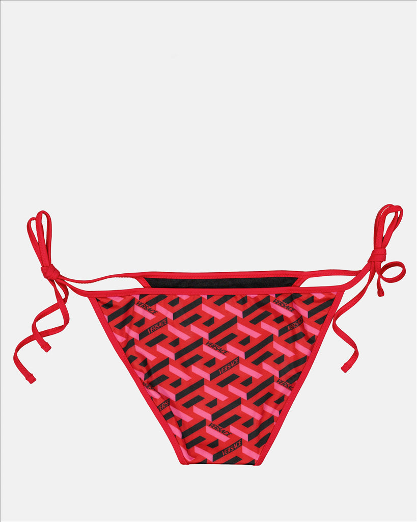 Beachwear Greca Bikini Bottom Versace Red Women