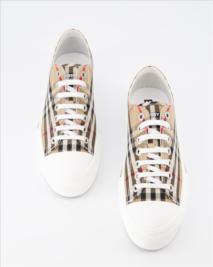 Chaussures de ville Baskets à carreaux Burberry Beige Homme