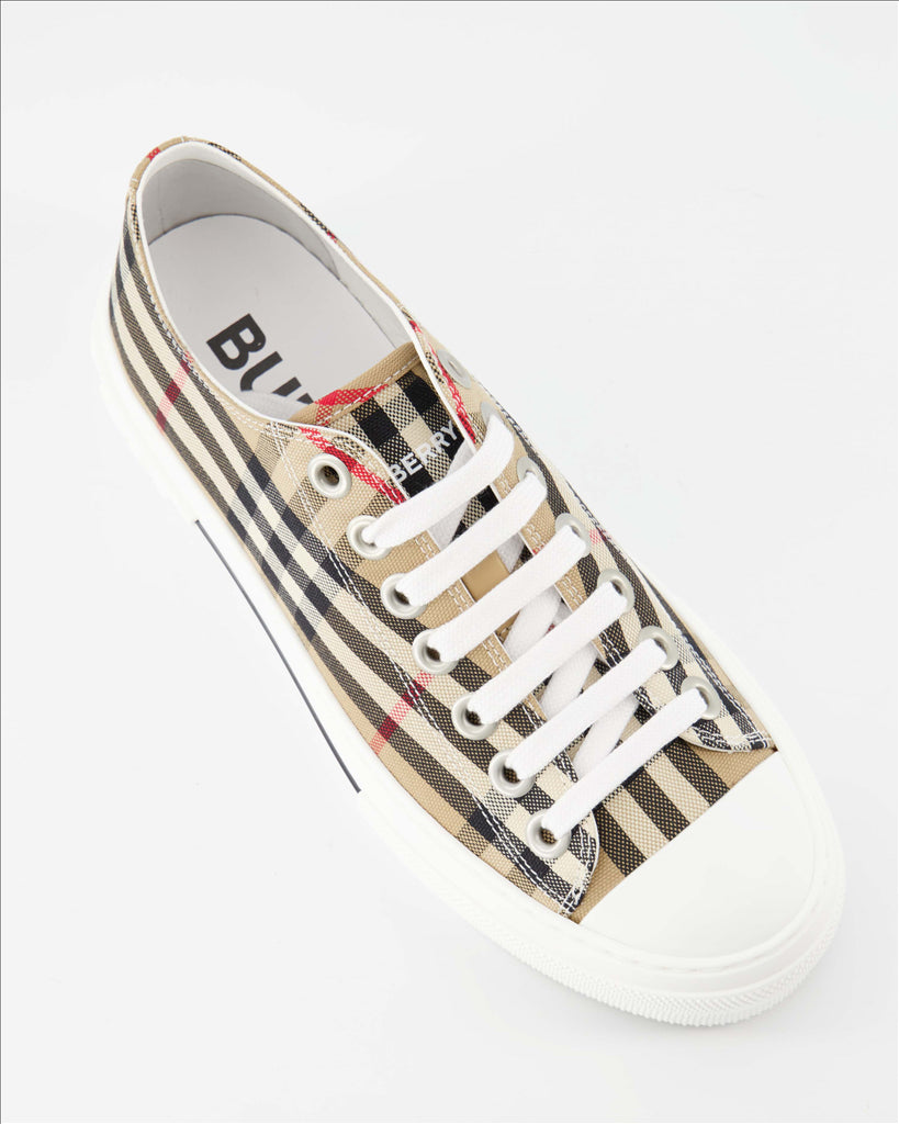 Sneaker Baskets à carreaux Burberry Beige Femme
