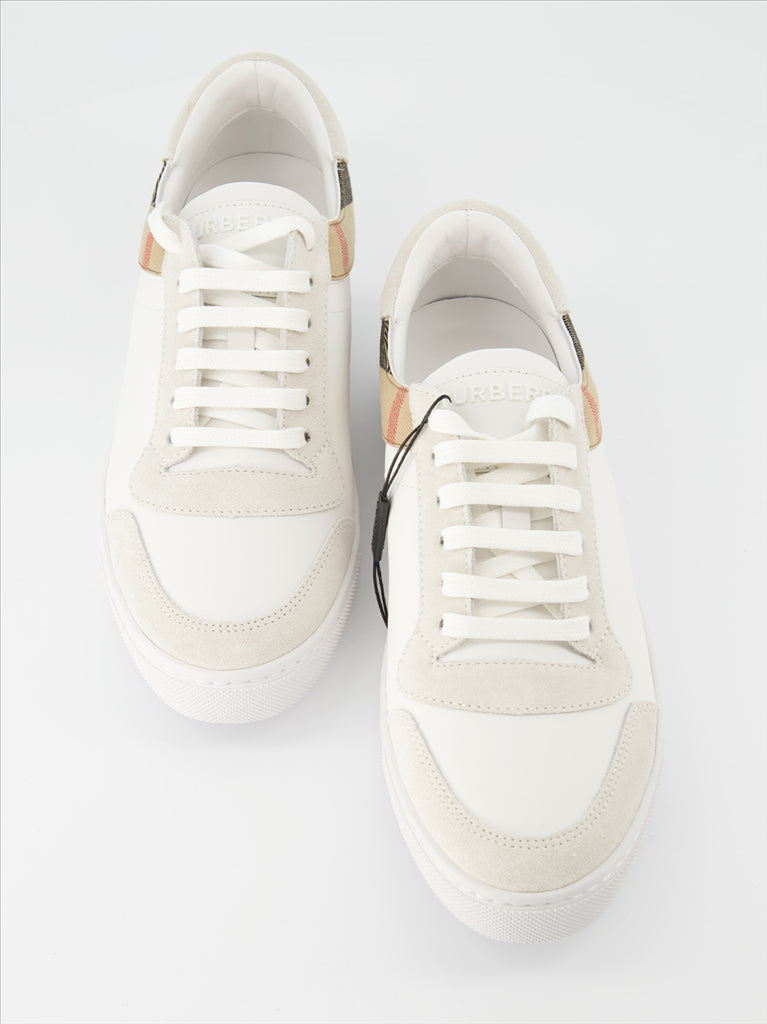 Sneaker Baskets à carreaux Burberry Blanco Homme