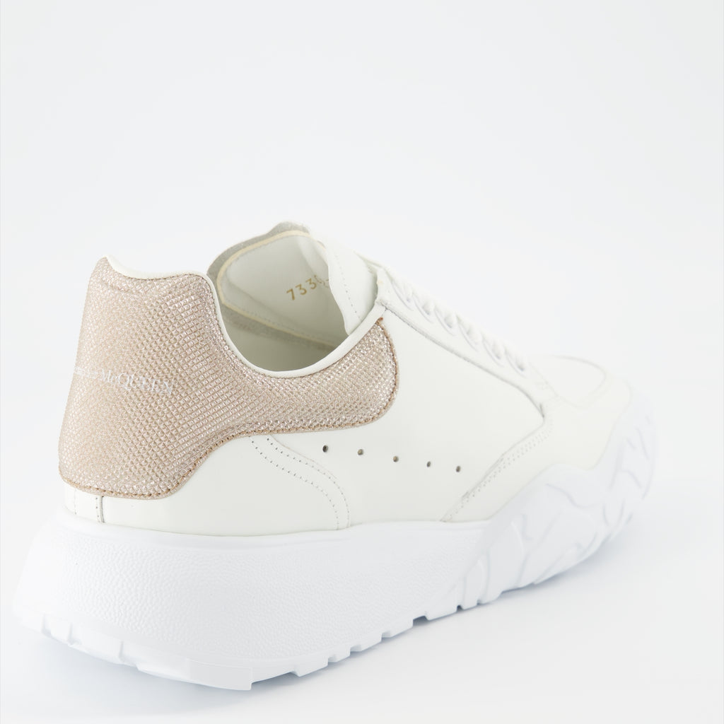Sneaker Baskets Court Trainer Alexander McQueen Beige Femme