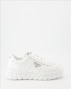 Tênis Baskets en cuir Prada Branco Homme