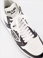 Sneaker Baskets en cuir Prada Weiß Femme