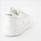 Tênis Baskets en cuir Prada Branco Homme