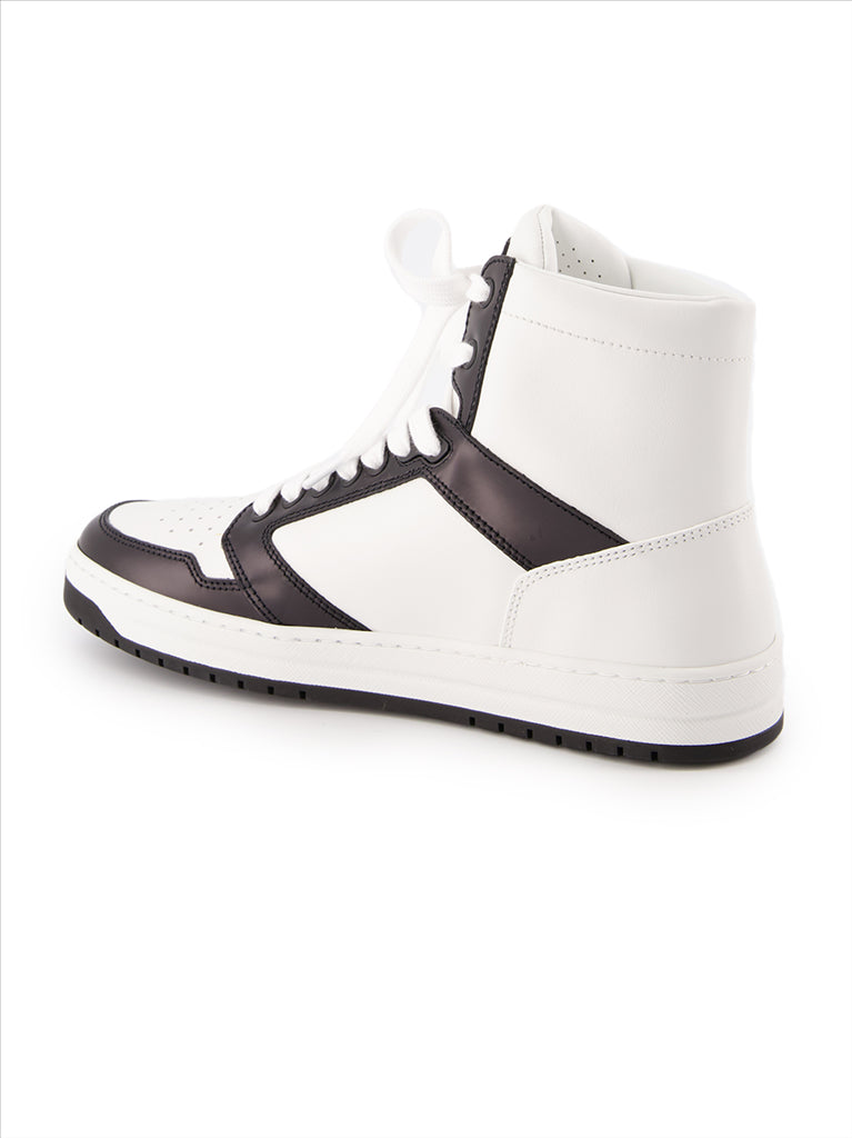 Sneaker Baskets en cuir Prada Weiß Femme
