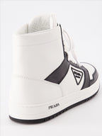 Sneaker Baskets en cuir Prada Weiß Femme