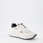 Sneaker Baskets en cuir et mesh Burberry Beige Femme