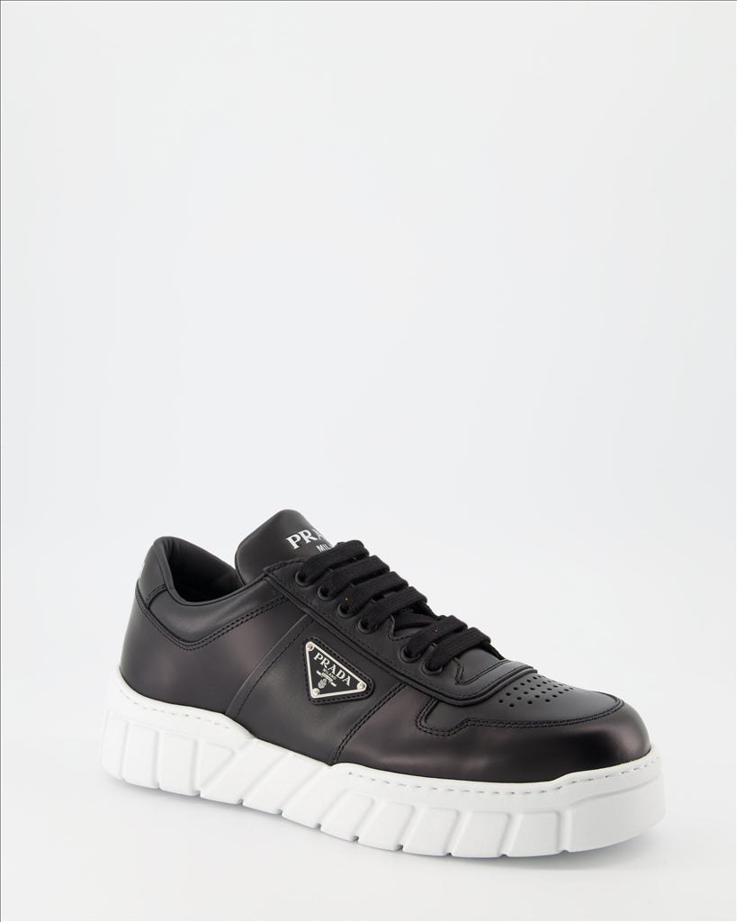 Sneaker Baskets en cuir Prada Schwarz Homme