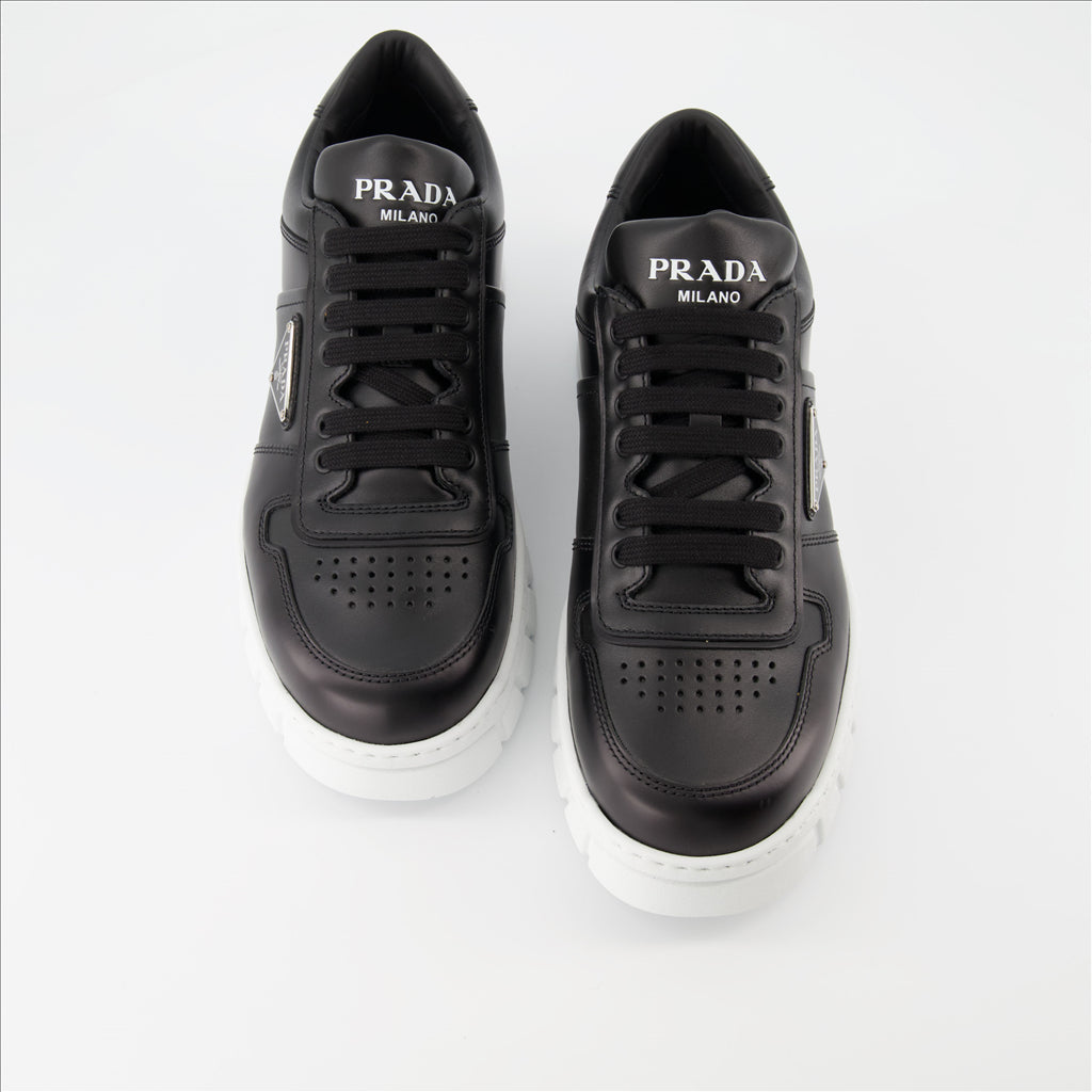 Sneaker Baskets en cuir Prada Schwarz Homme