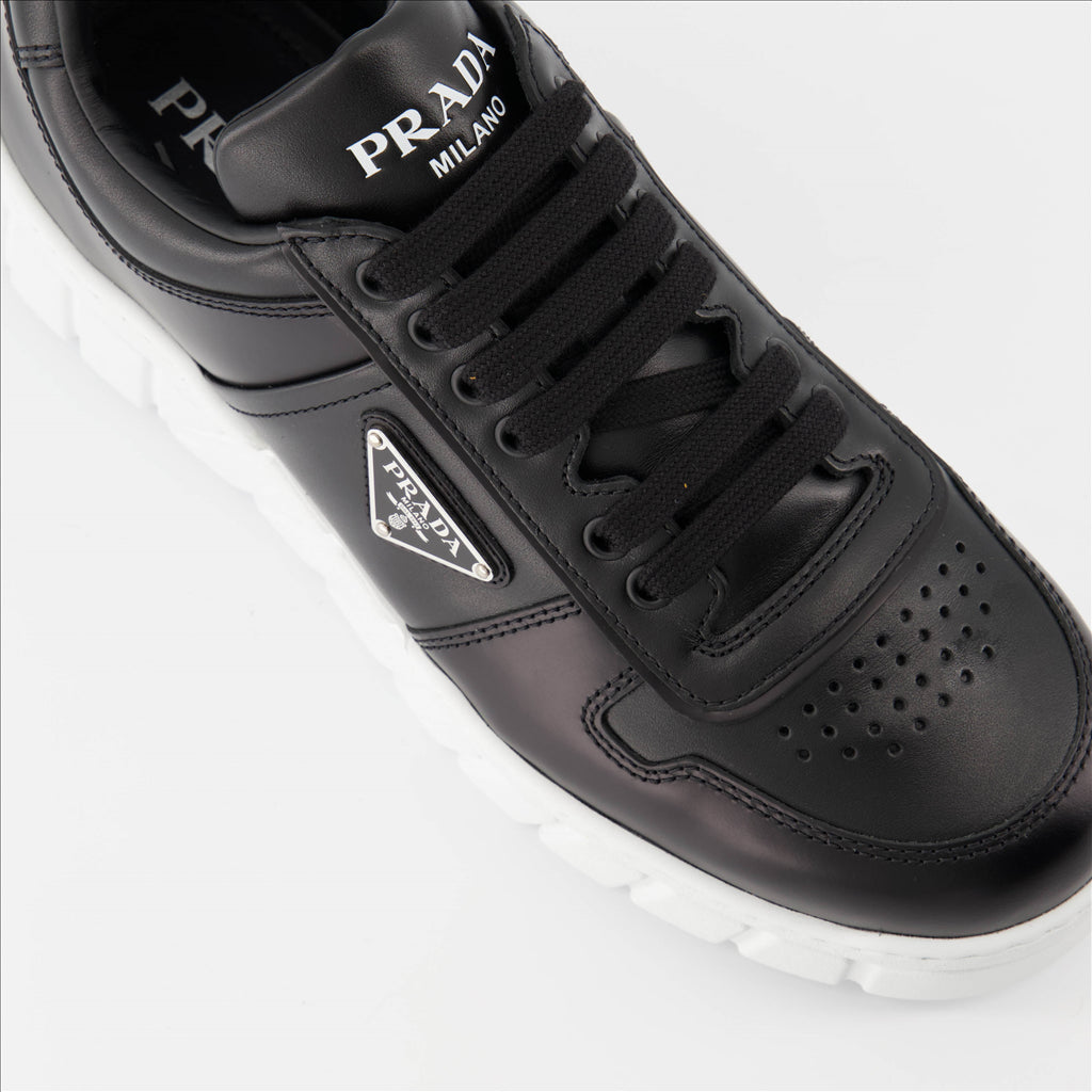 Sneaker Baskets en cuir Prada Schwarz Homme