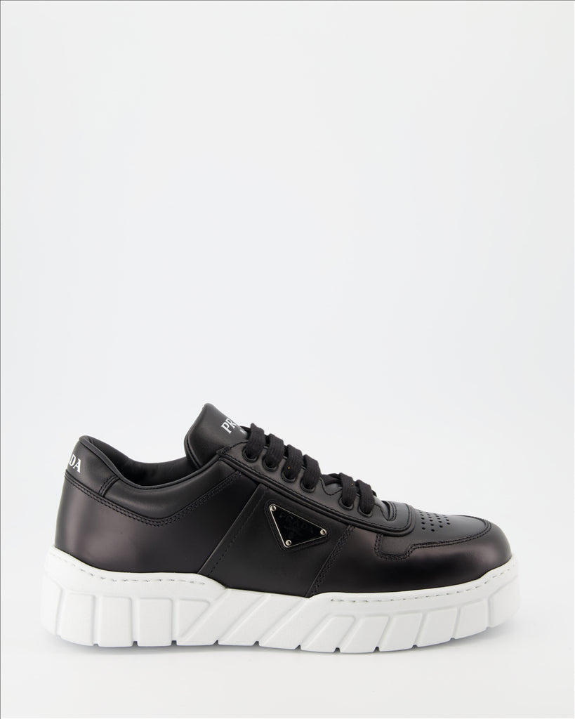 Sneaker Baskets en cuir Prada Schwarz Homme