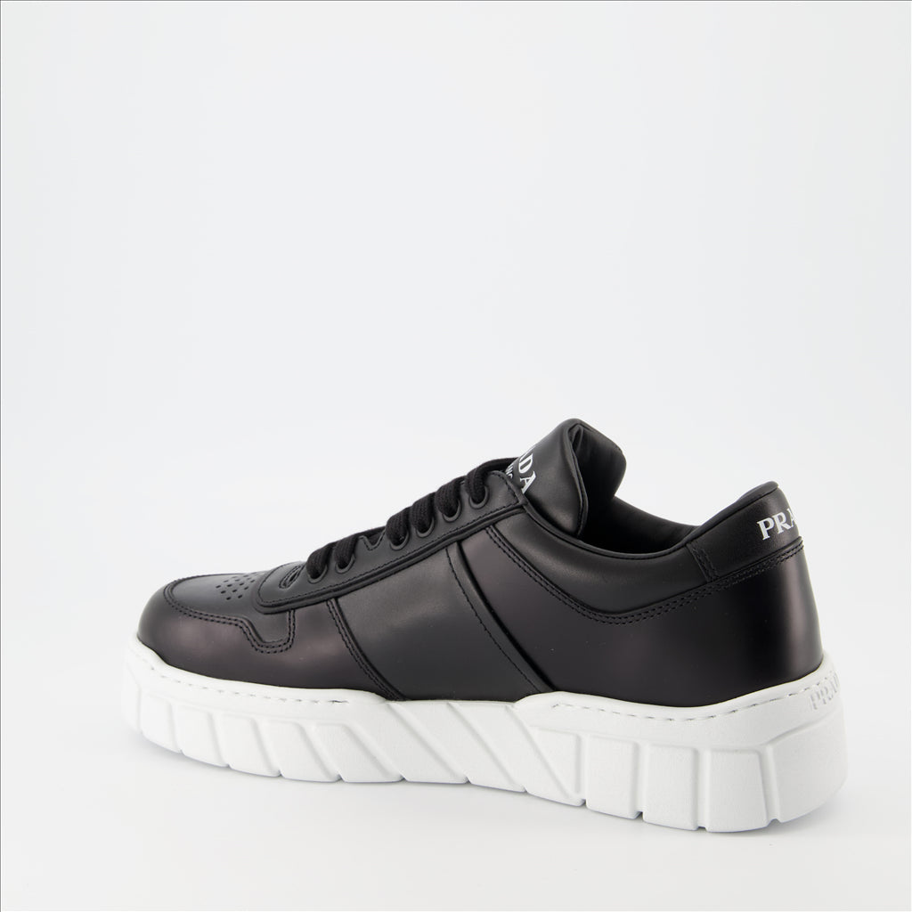 Sneaker Baskets en cuir Prada Schwarz Homme