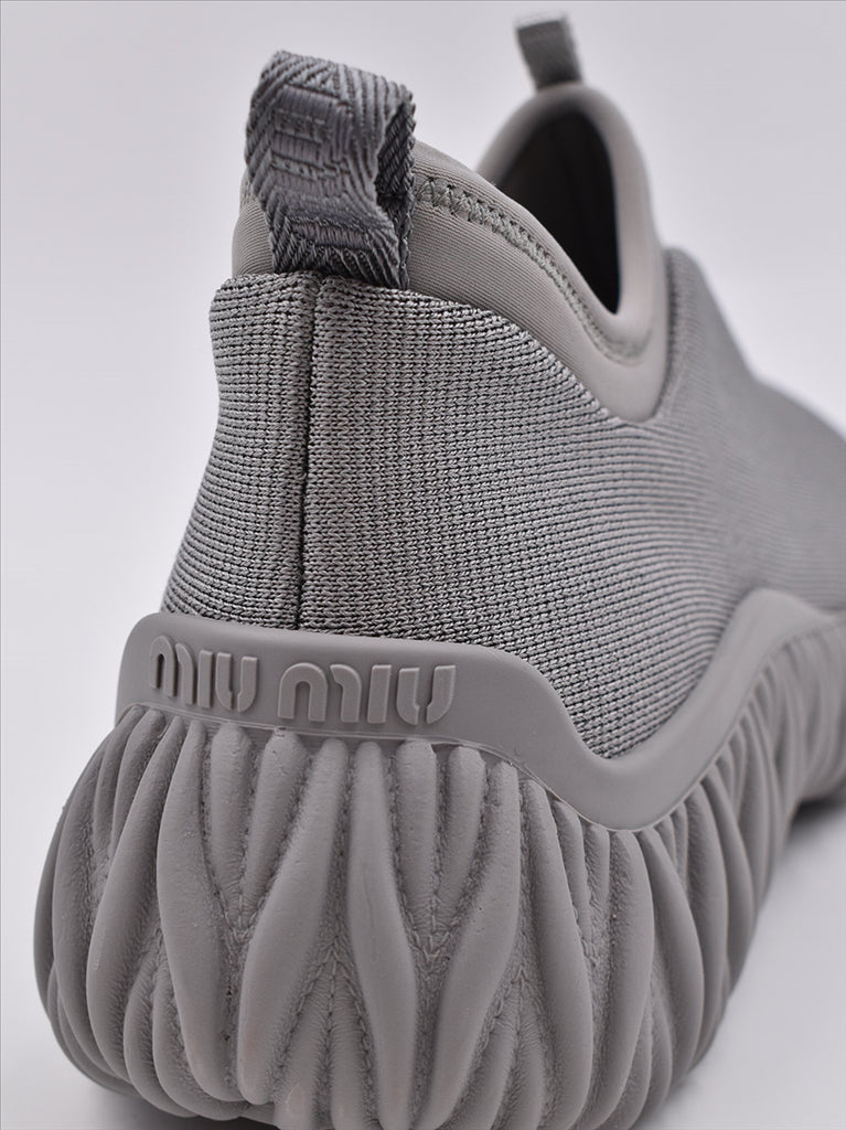 Baskets Baskets en jersey Miu Miu Gris Femme