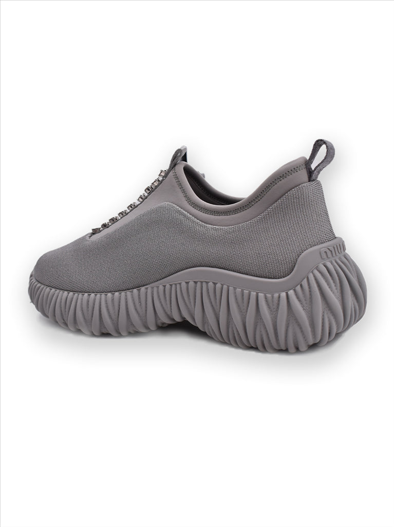 Baskets Baskets en jersey Miu Miu Gris Femme