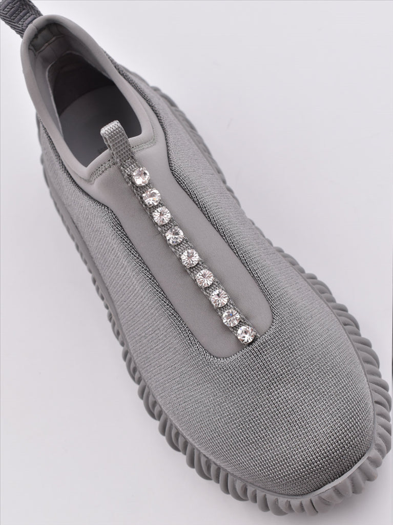 Baskets Baskets en jersey Miu Miu Gris Femme