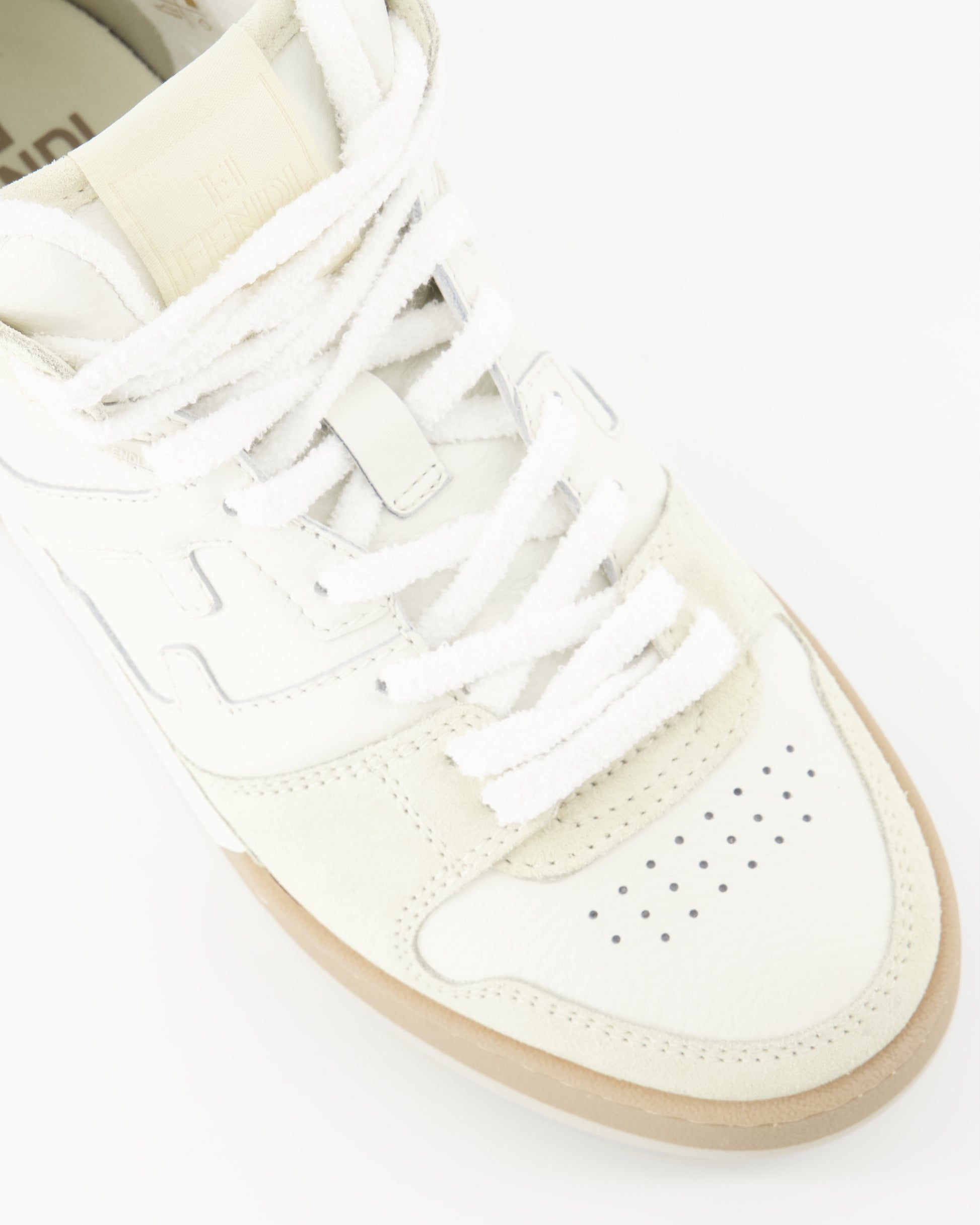 Fendi 8E8358 AHH2 LEATHER HIGH TOPS Sneakers White