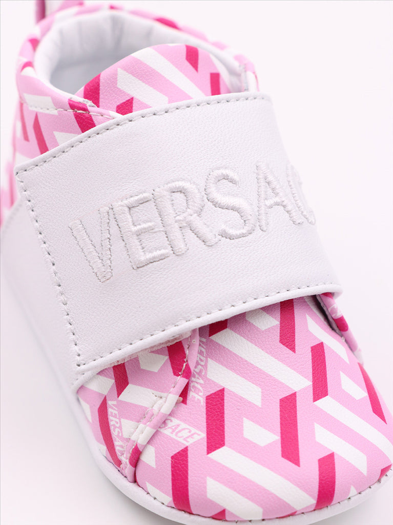 Chaussures Baskets La Greca Versace Rose Enfants