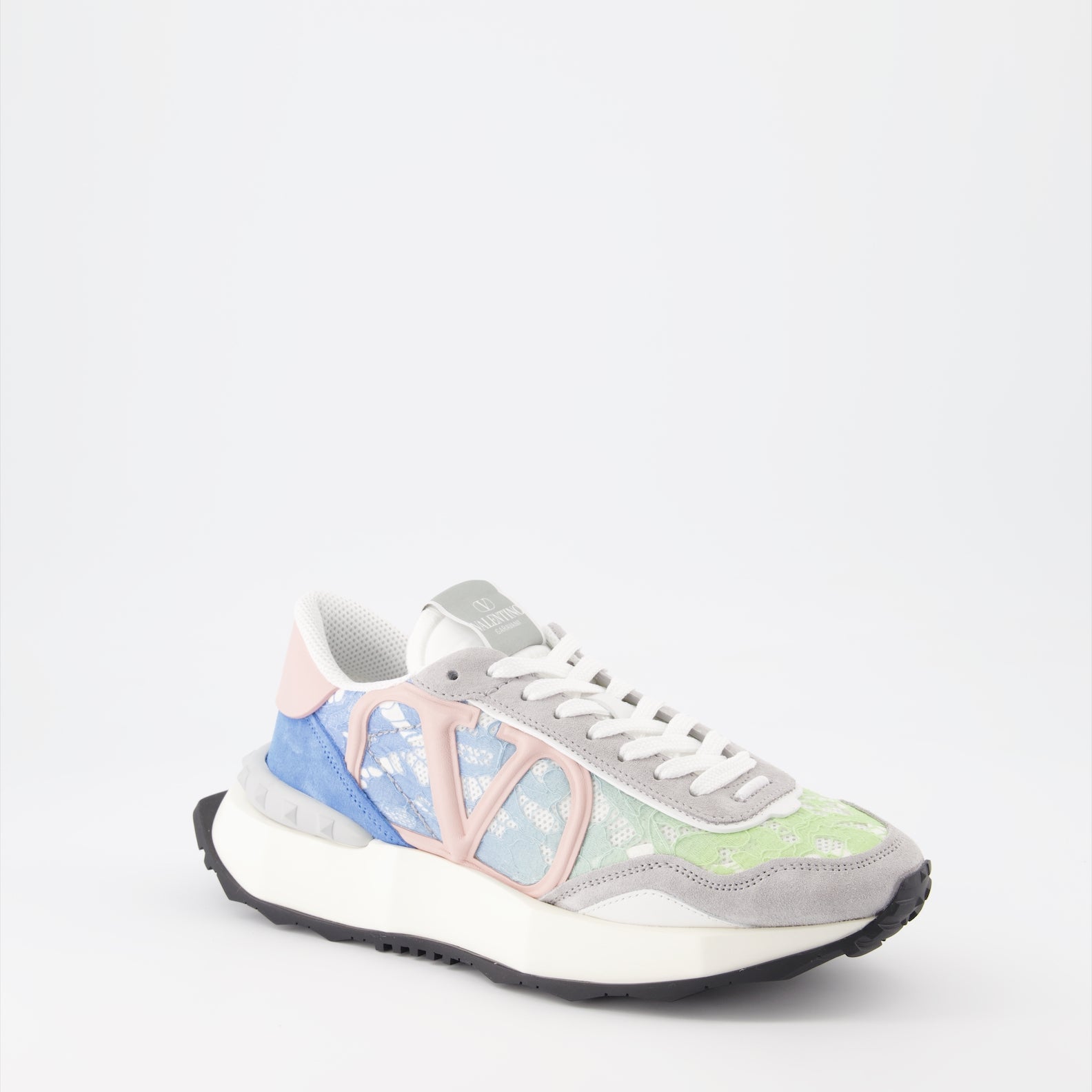 Sneaker Baskets Lacerunner en dentelle Valentino Garavani Grau Femme