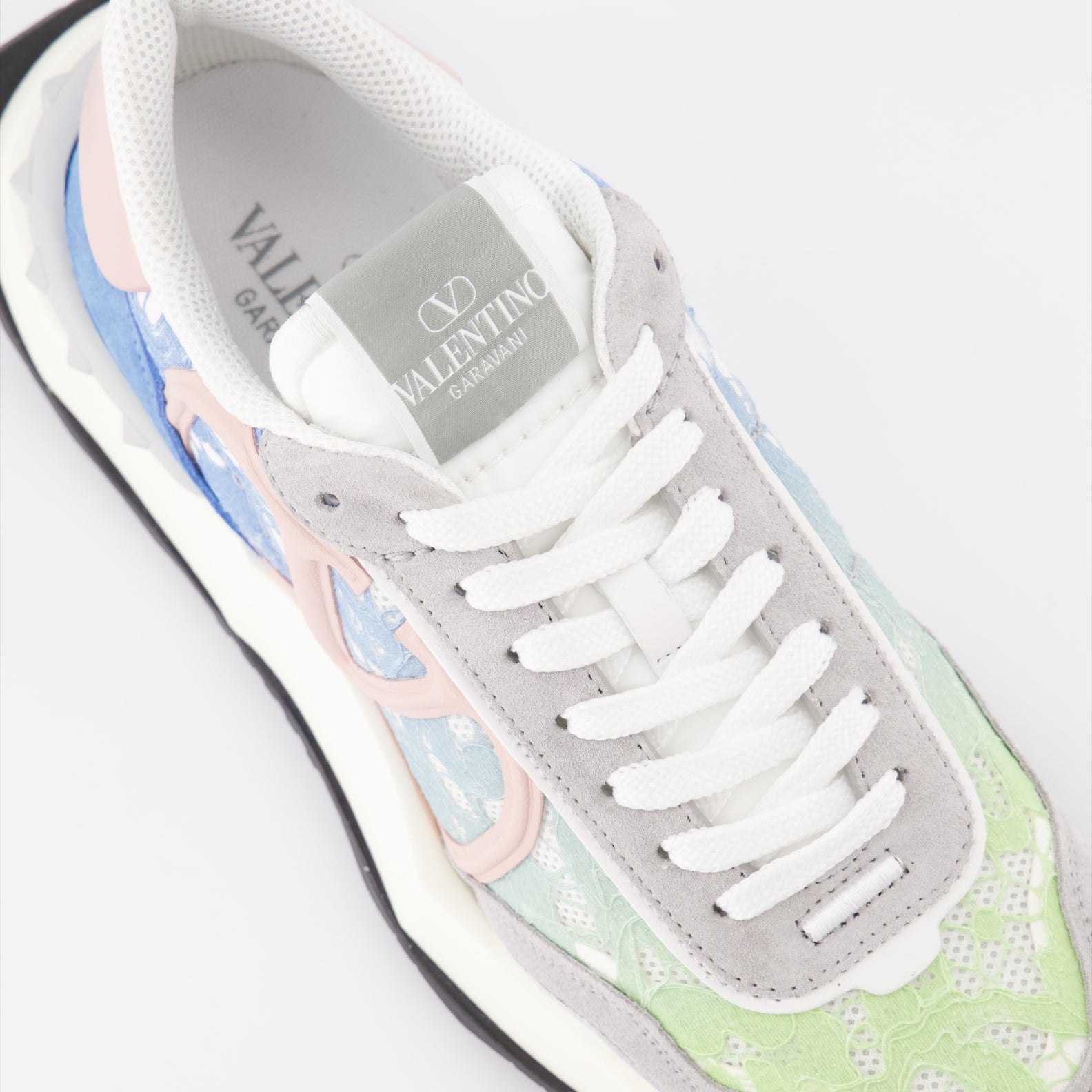 Sneaker Baskets Lacerunner en dentelle Valentino Garavani Grau Femme