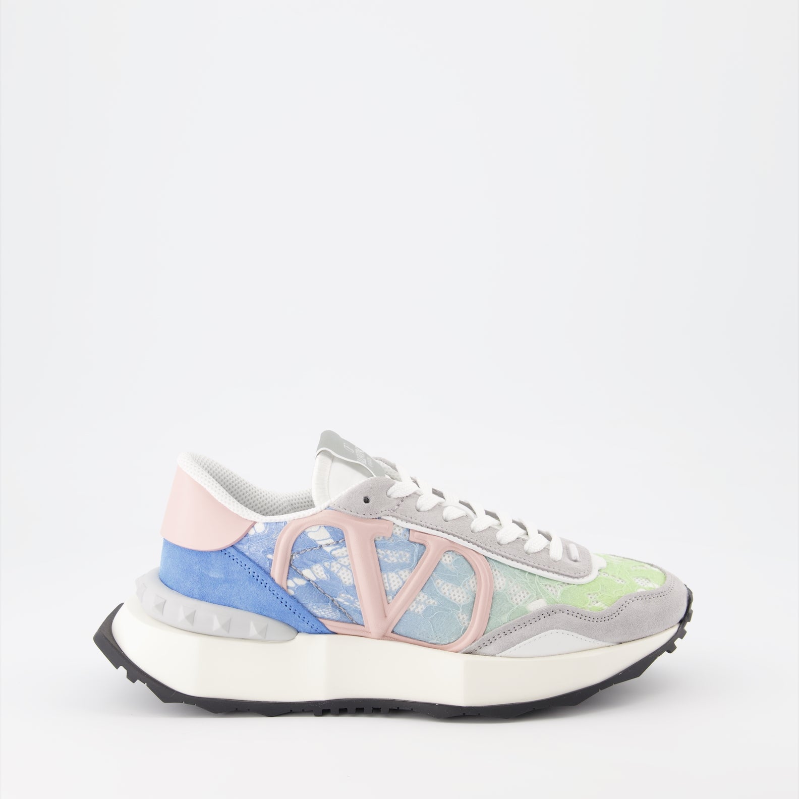Sneaker Baskets Lacerunner en dentelle Valentino Garavani Grau Femme