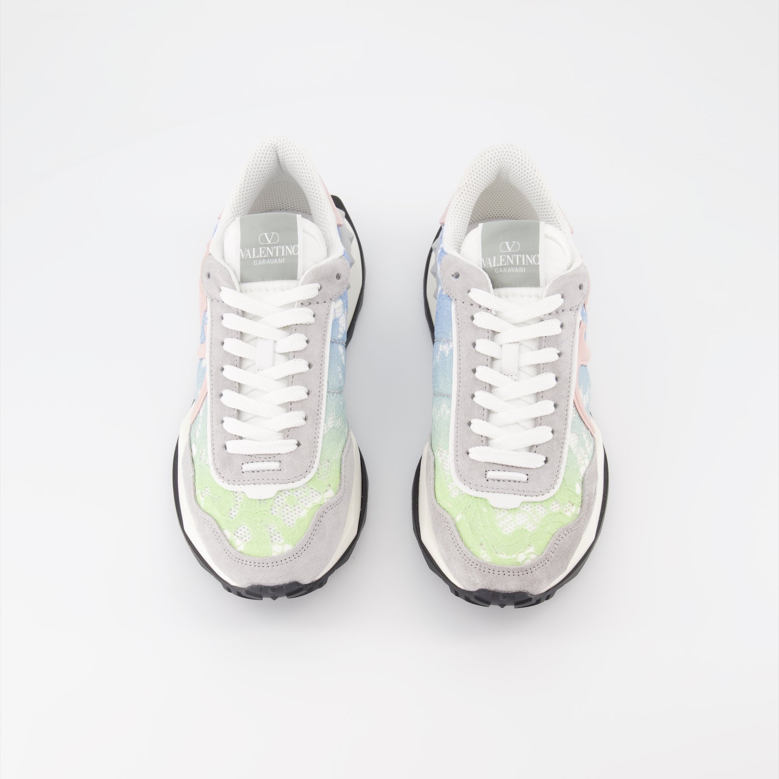 Sneaker Baskets Lacerunner en dentelle Valentino Garavani Grau Femme