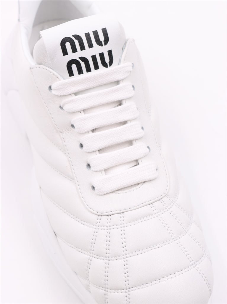 Baskets Baskets nappa Blanc Miu Miu Blanc Femme