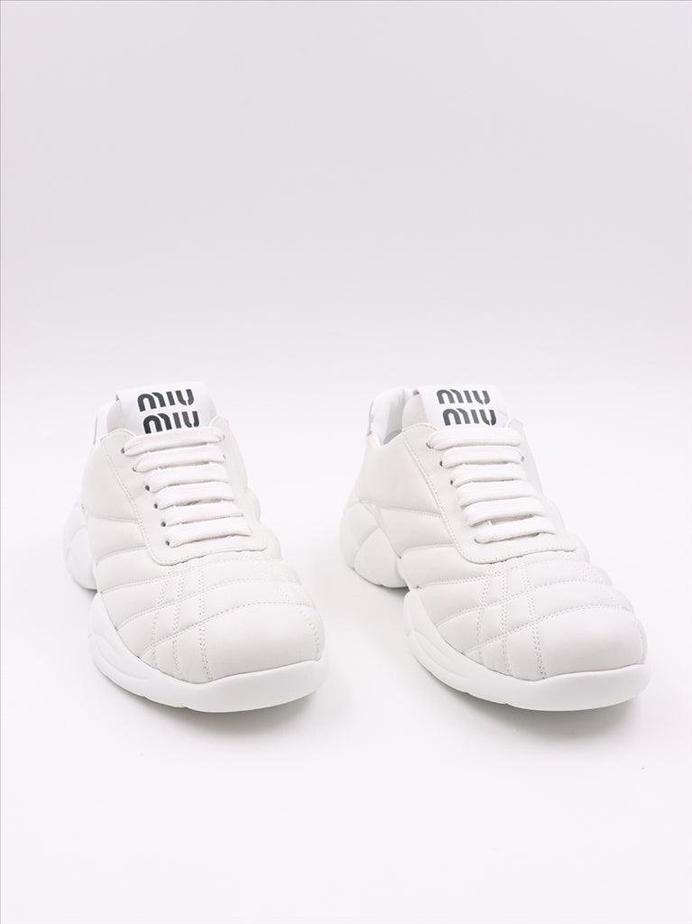 Baskets Baskets nappa Blanc Miu Miu Blanc Femme