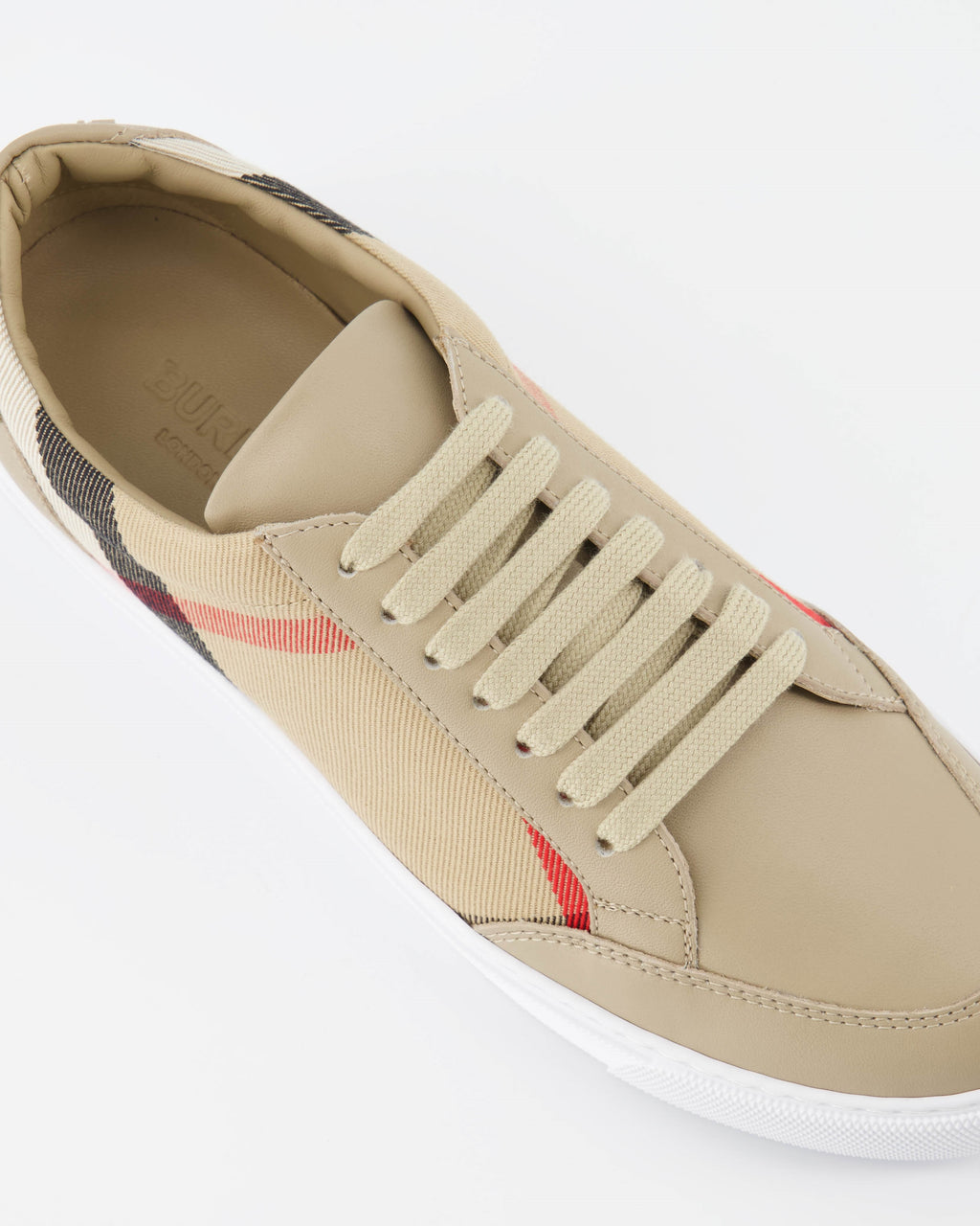 Sneaker Baskets à carreaux Burberry Beige Femme
