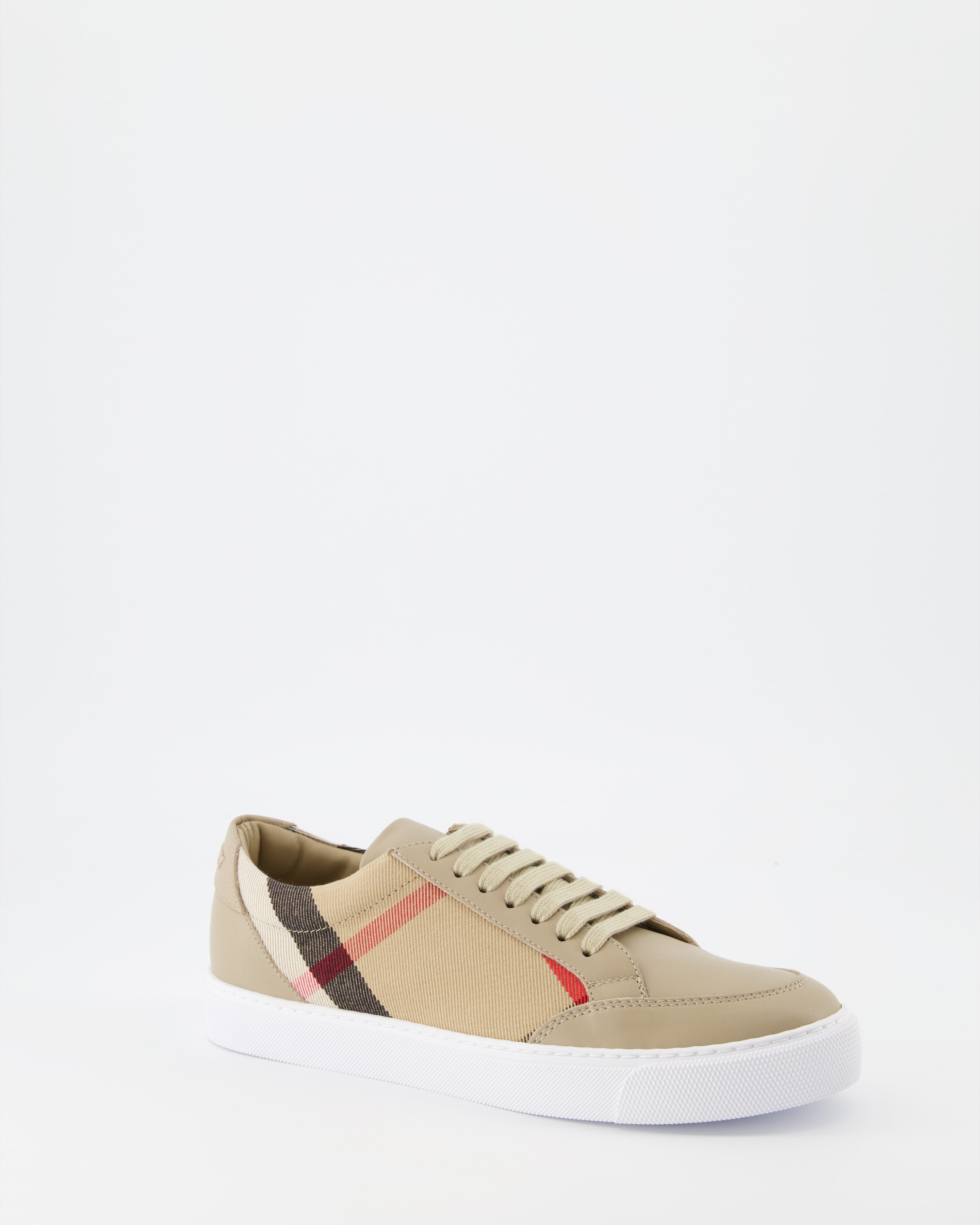 Sneaker Baskets à carreaux Burberry Beige Femme